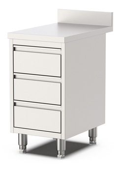 MEUBLE 4 TIROIRS INOX 304 ADOSSE