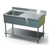 PLONGE STAND. 1 BAC 5X4X3 AU CENTRE+ROBINET MÉL.