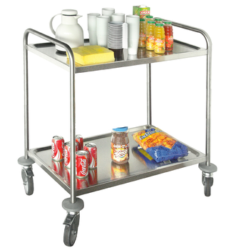 CHARIOT DE SERVICE INOX 304L2 PLATEAUX 800X500 LIV