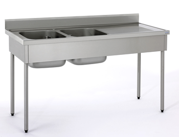 PLONGE CHR 2 BACS 600 X 500 MM + EG GAU SANS ROB