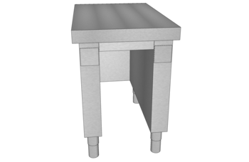 MEUBLE NEUTRE DESSOUS LIBRE 500 DESSUS LISSE B3