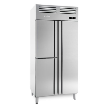ARMOIRE POSITIVE GN 1/1 - 2 PORTILLONS+1 PTE INOX