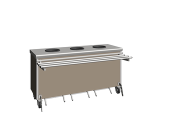 MEUBLE PRE TRI CENTRAL 1750X600 3TVD PSAC ROUES