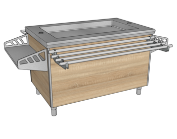 SALADBAR RECTANGULAIRE EMB TULIPEE L.1350 GPE O3