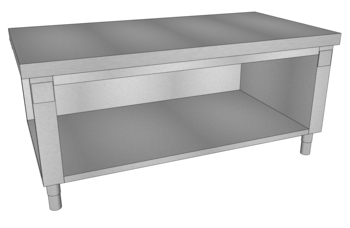 MEUBLE NEUTRE PLANCHER L.1600 DESSUS LISSE B3