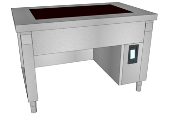MEUBLE VITRO DESSUS LISSE L.1350 3GN1/1 DL O3