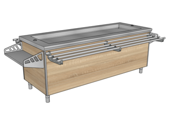SALADBAR RECTANGULAIRE EMB TULIPEE L.2260 GPE O3