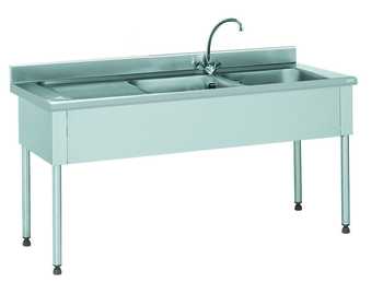 PLONGE EMBOUTIE 2BACS 700X1800 EG GAU AVEC ROBINET
