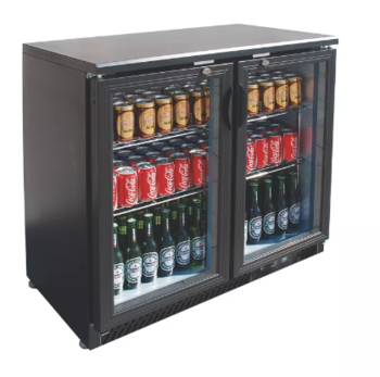 VITRINE DE PRÉSENTATION BOISSONS - 2 PORTES BATTAN