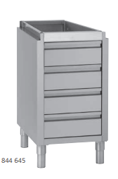 MEUBLE 3 TIR GN1/1X100INOX + TIRETTE PROF 70