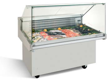 VITRINE REFRIGEREE POISSON SUR ROULETTES
