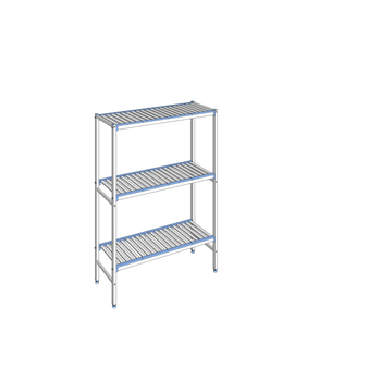 RAYONNAGE CLAYETTES ALU LIGNE 3N L1292XP400XH1750