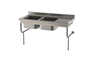 PLONGE RAYONNEE 1800X700 SEMI-SUSPENDUE 2 CUVES 50