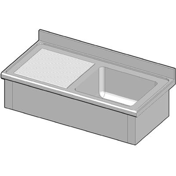 PLONGE SUSPENDUE 1BAC 1400X700 EG GAU SANS ROBINET
