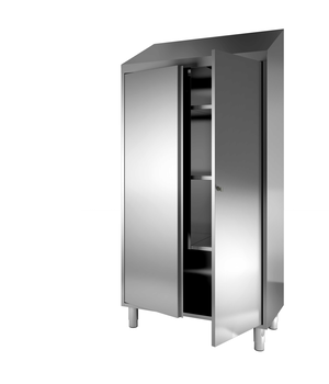 ARMOIRE VESTAIRE TOIT PENTE INOX , 2P.