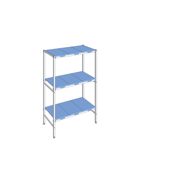RAYONNAGE CLAYETTES POLY LIGNE 3N L1192XP500XH1750