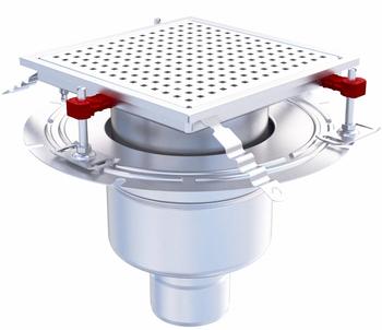 SIPHON EPUR INOX COMPLET H-FIRST / GRILLE PERFOREE