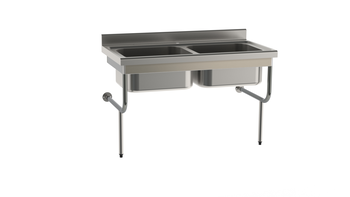 PLONGE RAYONNEE 1500X700 2 CUVES 60.50.32 SEMI-SUS