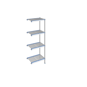 RAYONNAGE CLAYETTES ALU ANGLE 4N L 749XP400XH2050