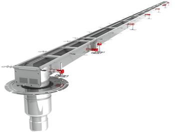CANIVEAU MODUL 125 - L8000 - HAUT50/95 - INOX 304