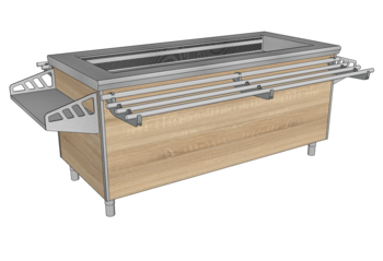 SALADBAR RECT DESSUS LISSE L.1930 AVEC GPE OREO3