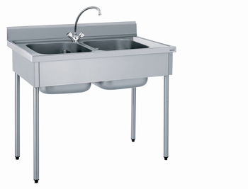 PLONGE CHR 2 BACS 600X500 AVEC ROBINET