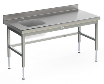 TABLE DU CHEF CUVE A GAUCHE HAUTEUR VARIABLE RAYON