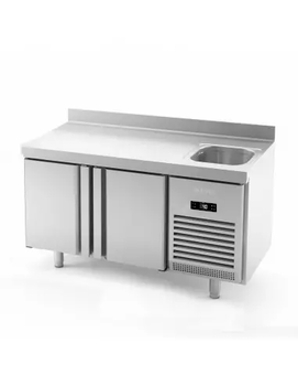 DESSERTE GN 1/1 POSITIVE 2 PORTES AVEC EVIER
