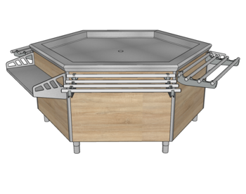 SALADBAR HEXAGONAL 1700X1700 GPE EMB TULIPEE O3