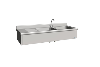 PLONGE SUSPENDUE 2BAC 1900X700 EG GAU AVEC ROBINET