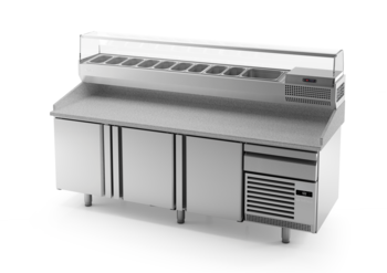 TABLE PRÉPA PIZZA 600X400 DESSUS GRANIT 3 PORTES