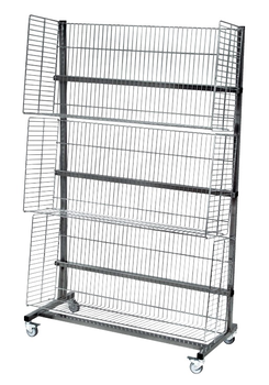 CHARIOT A BARQUETTES INOX, 3 NIVEAUX DE PANIERS