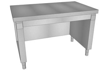 MEUBLE NEUTRE DESSOUS LIBRE L.1350 DESSUS LISSE O3