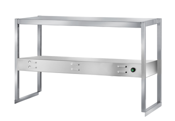 ETAGERE CHAUFFANTE INOX 304, 2 NIVEAUX, NIVEAU