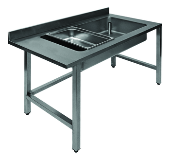 TABLE DE DEBOITAGE INOX 304 ADOSSEE, 1 CUVE