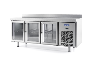 DESSERTE POSITIVE GN 1/1 3 PORTES VITREES