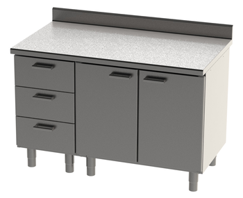 ENSEMBLE 1350X750 REF. 135A AVEC DESSUS INOX A DOS