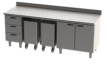 ENSEMBLE 2250X750 REF. 225C AVEC DESSUS INOX A DOS