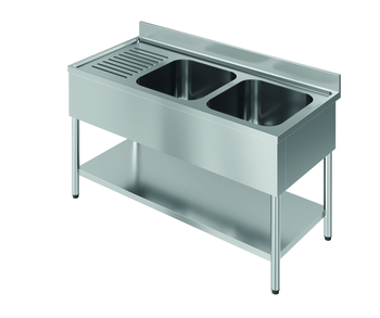 PLONGE 2 BACS 1 EG 1800X700 + ETAG INOX AISI 304