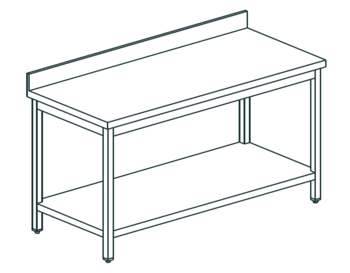 TABLE ADOSSÉE AVEC ÉTAGÈRE BASSE GAMME 700