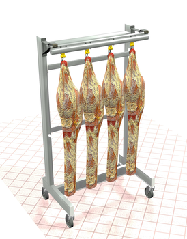 CHARIOT A CARCASSES EN ALUMINIUM SUR RAIL