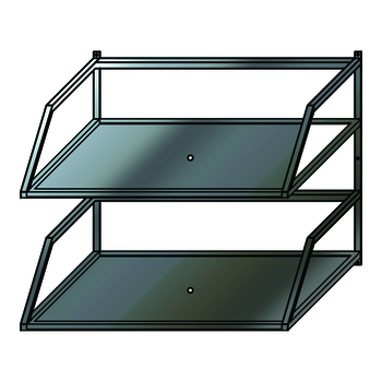 ETAGERE MURALE PLEINE INCLINEE 2 NIVEAUX