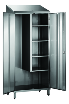 ARMOIRE VESTAIRE TOIT PENTE INOX , 1P.