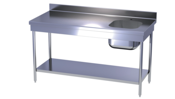 TABLE DU CHEF ADOS. STAND.1 BAC 4X4 DROITE+ÉTAGÈRE