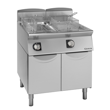 FRITEUSE GAZ, COMMANDES ÉLECTROMÉCANIQUES, 2X13 L
