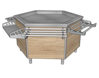 SALADBAR HEXAGONAL 1400X1400 GPE EMB TULIPEE O3