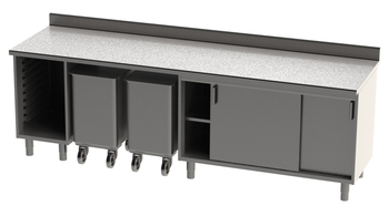 ENSEMBLE 2700X750 REF. 225C AVEC DESSUS INOX A DOS