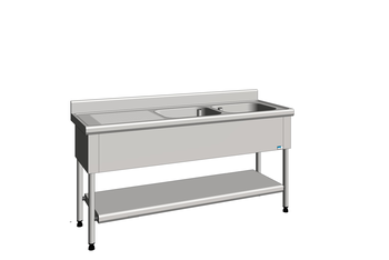 PL EMBOUTIE 1800X600 2 BACS EG GAU SS ROBINET