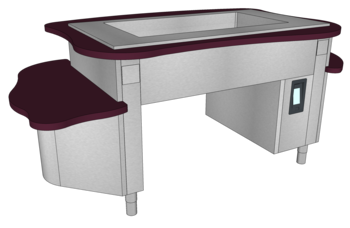 MEUBLE AUBERGINE BM EAU DESSUS LISSE 3GN1/1 M3