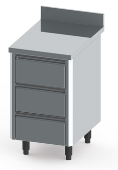 COMPOSITON MEUBLES BAS INOX BORDS DROITS LG 500 X 